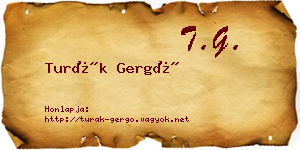 Turák Gergő névjegykártya